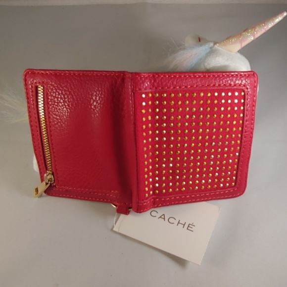 BRAND NEW CACHE RED & GOLD WALLET - Picture 3 of 7